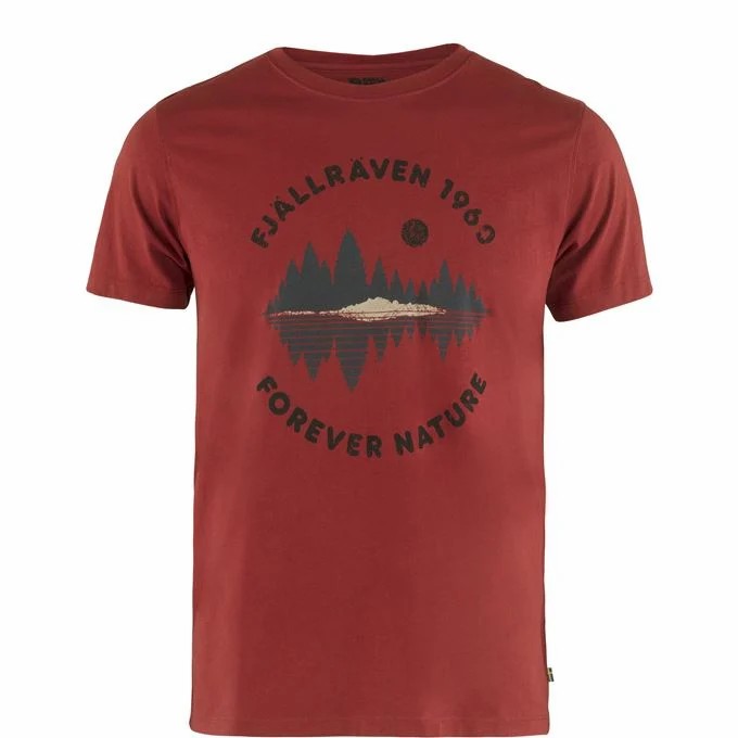 Fjällräven Mens Clothing Red - Forest Mirror T-Shirt NZ351537 New Zealand